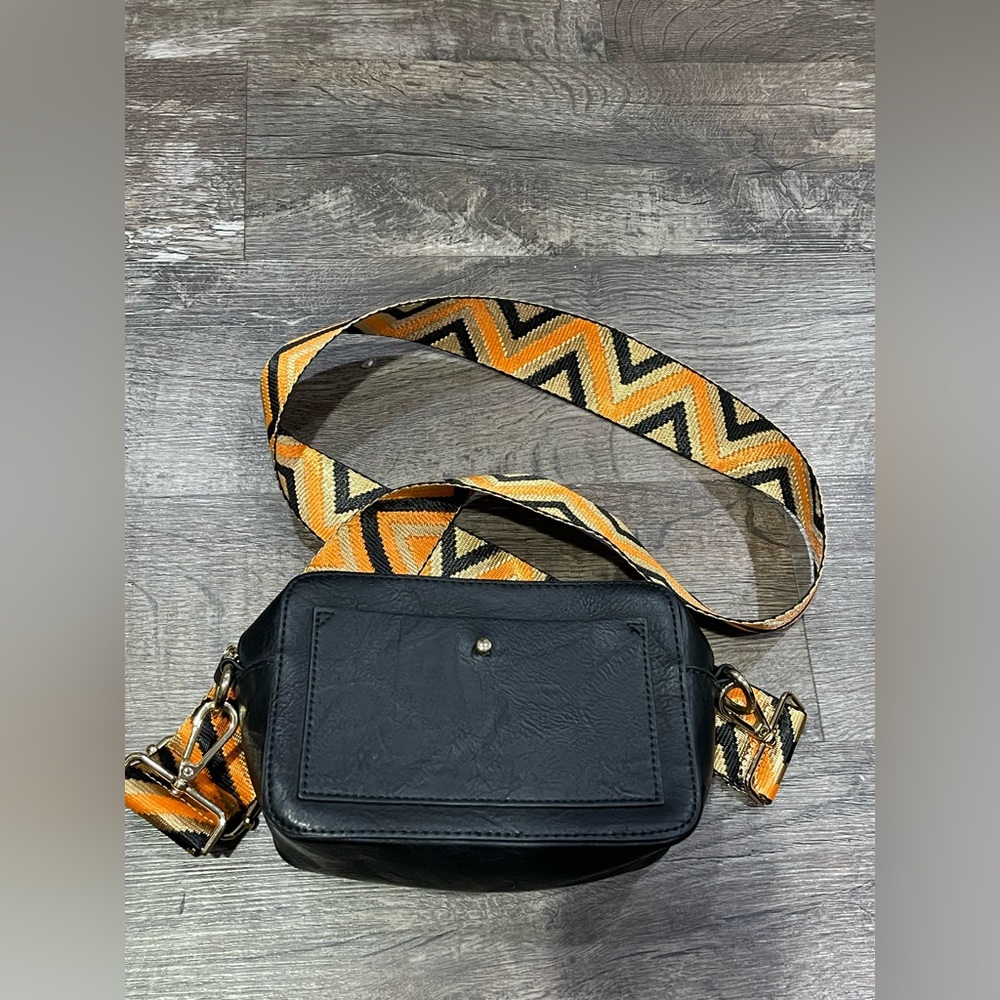 Chic Black and Orange Crossbody Bag